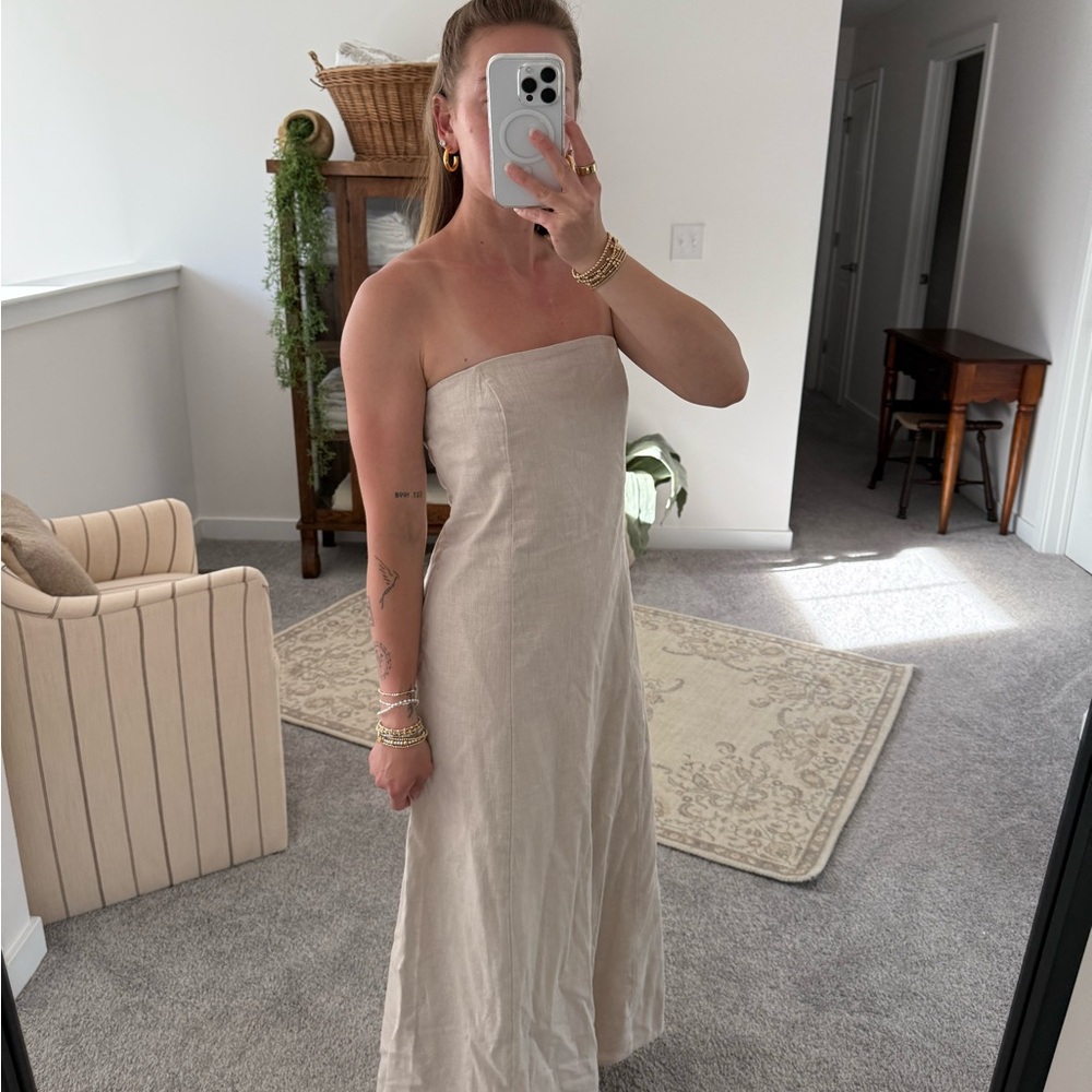 new w tags Abercrombie Elegant Cream Strapless Dress